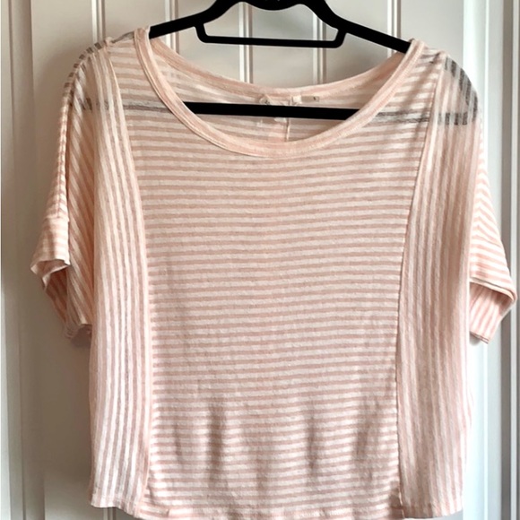 Peach and cream striped crop top - Picture 2 of 6